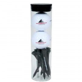 2 Ball Tube with 12 Golf Tees - Custom Imprint with Logo