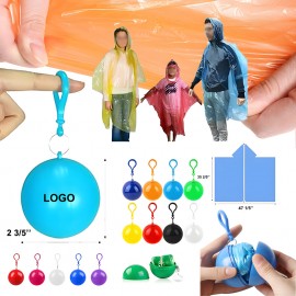 Custom 47" Portable Disposable Emergency Rain Poncho Raincoat Ball