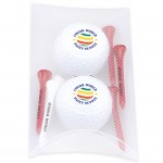 Logo Printed Titleist 2 Ball Pillow Pack w/Titleist TruSoft Golf Balls