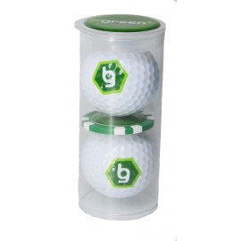 Customized 2 Ball Domed Poker Chip Tube  Customized 2 Ball Domed Poker Chip Tube