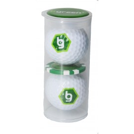 Customized 2 Ball Domed Poker Chip Tube