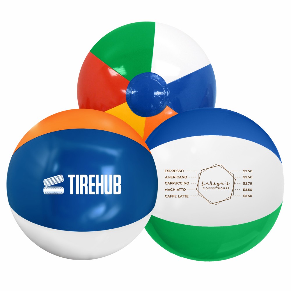 16" Multi-Colored Beach Ball with Logo