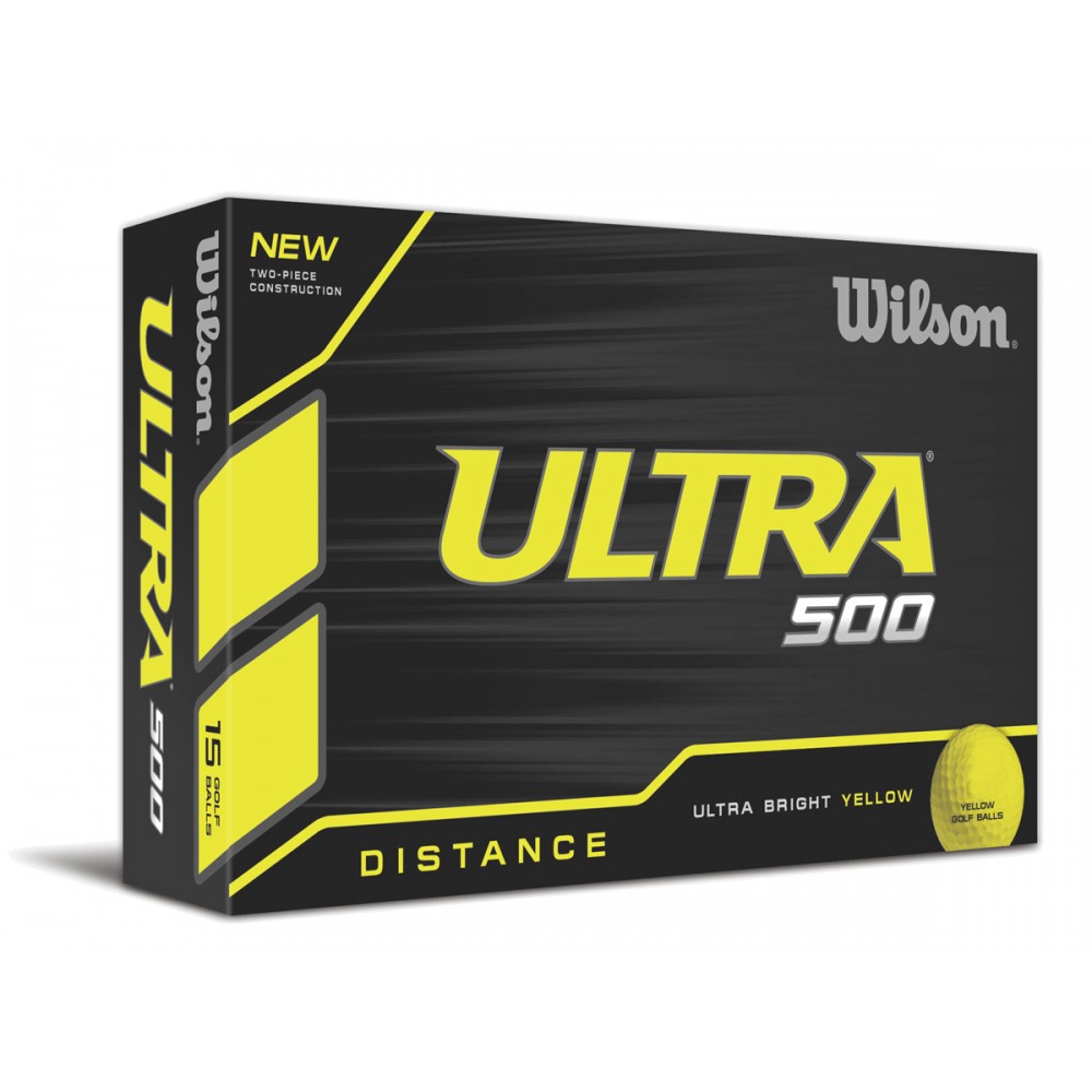 Wilson Ultra 500 Golf YELLOW Ball - Dozen Box Custom Branded Wilson Ultra 500 Golf YELLOW Ball - Dozen Box Custom Branded