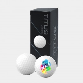Customized TiTUS 3 Pack White Golf Balls with Custom Imprints