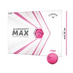 Callaway SuperSoft Max PINK Golf Ball - Dozen Box with Logo