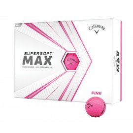 Callaway SuperSoft Max PINK Golf Ball - Dozen Box with Logo