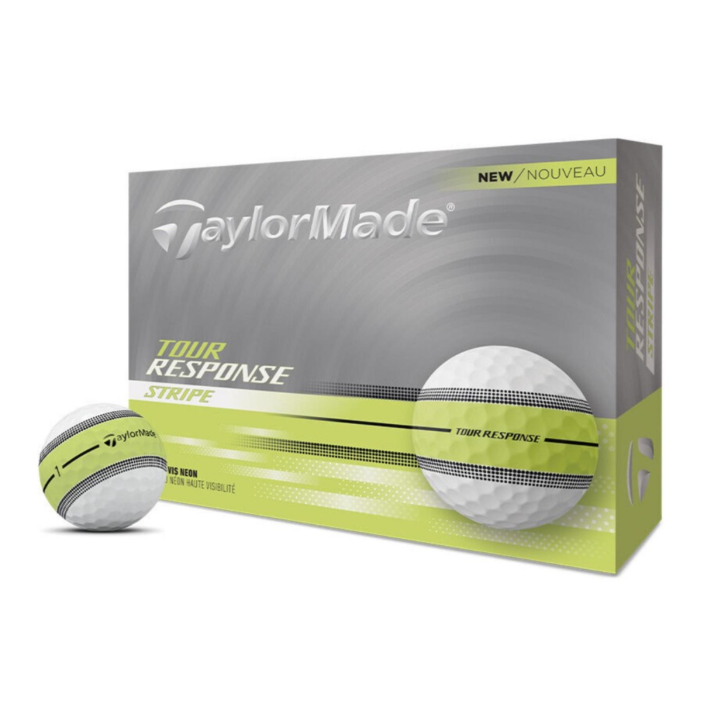 TaylorMade Tour Response Hi-Vis Stripe Golf Balls with Logo
