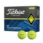Titleist Tour Speed Golf Ball - YELLOW - Dozen Box with Logo