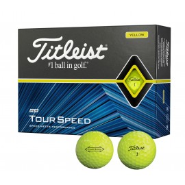Titleist Tour Speed Golf Ball - YELLOW - Dozen Box with Logo