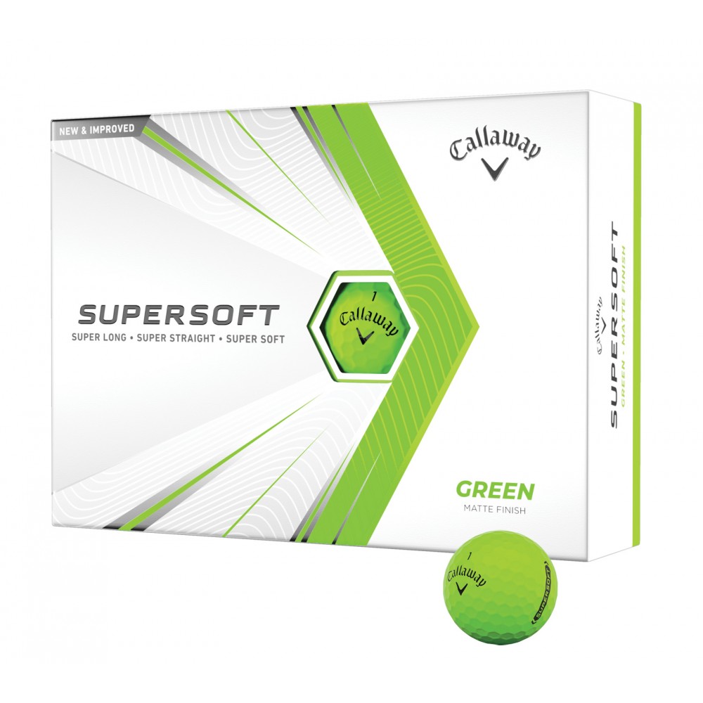 Customized Callaway SuperSoft Matte GREEN Golf Ball - Dozen Box