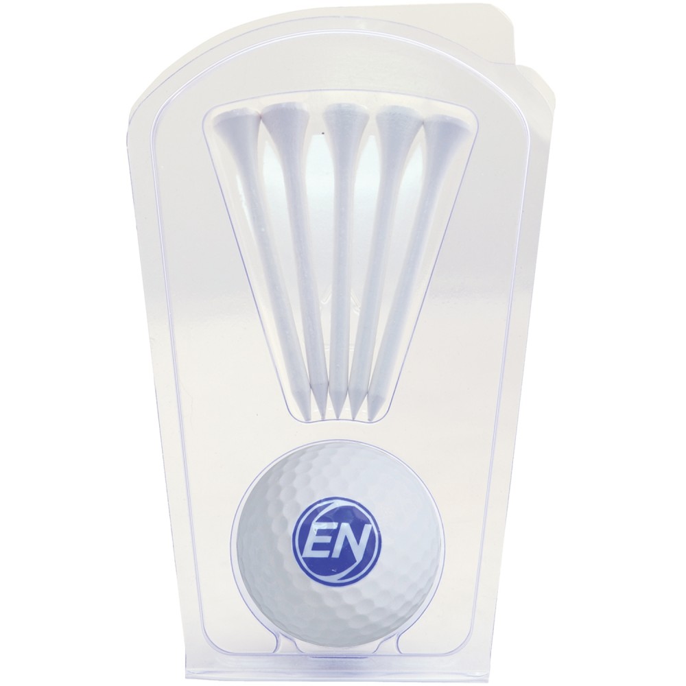 Custom Golf Ball Clamshell with Five Golf Tees Custom Golf Ball Clamshell with Five Golf Tees