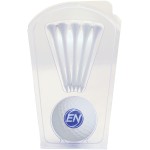 Custom Golf Ball Clamshell with Five Golf Tees