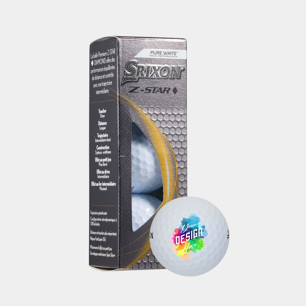 Srixon 3 Pack Z-STAR DIAMOND Golf Balls with Logo Srixon 3 Pack Z-STAR DIAMOND Golf Balls with Logo