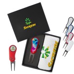Promotional Premium Golf Presentation Box - Divot Tool & Towel