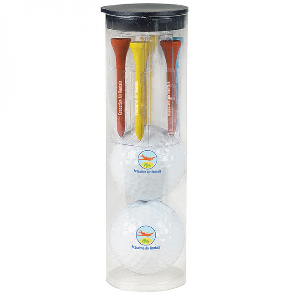 Callaway Par Pack w/2 Balls-N-Tees Warbird 2.0 Golf Ball Logo Printed Callaway Par Pack w/2 Balls-N-Tees Warbird 2.0 Golf Ball Logo Printed