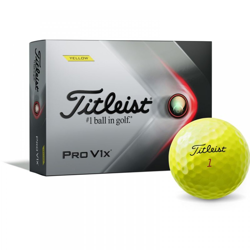 Titleist Pro V1x YELLOW Golf Ball - Dozen Box with Logo