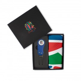 Customized Golf Mini Presentation Box - Divot Tool & Towel