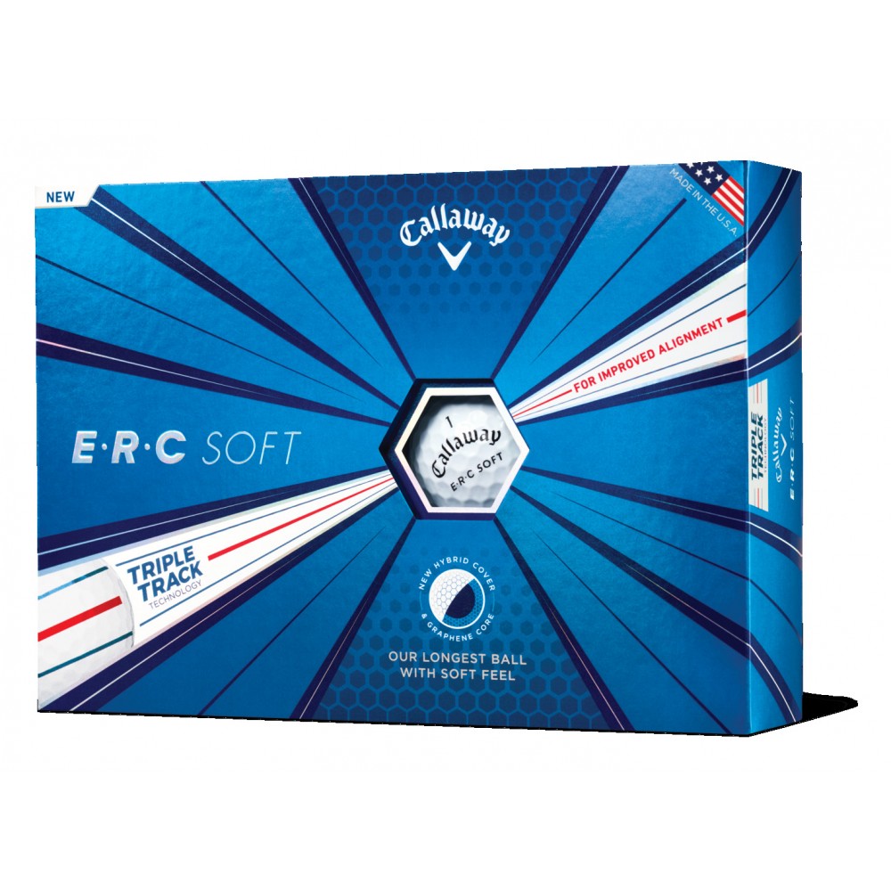 Callaway ERC Soft Triple Track White Golf Ball - Dozen Box with Logo