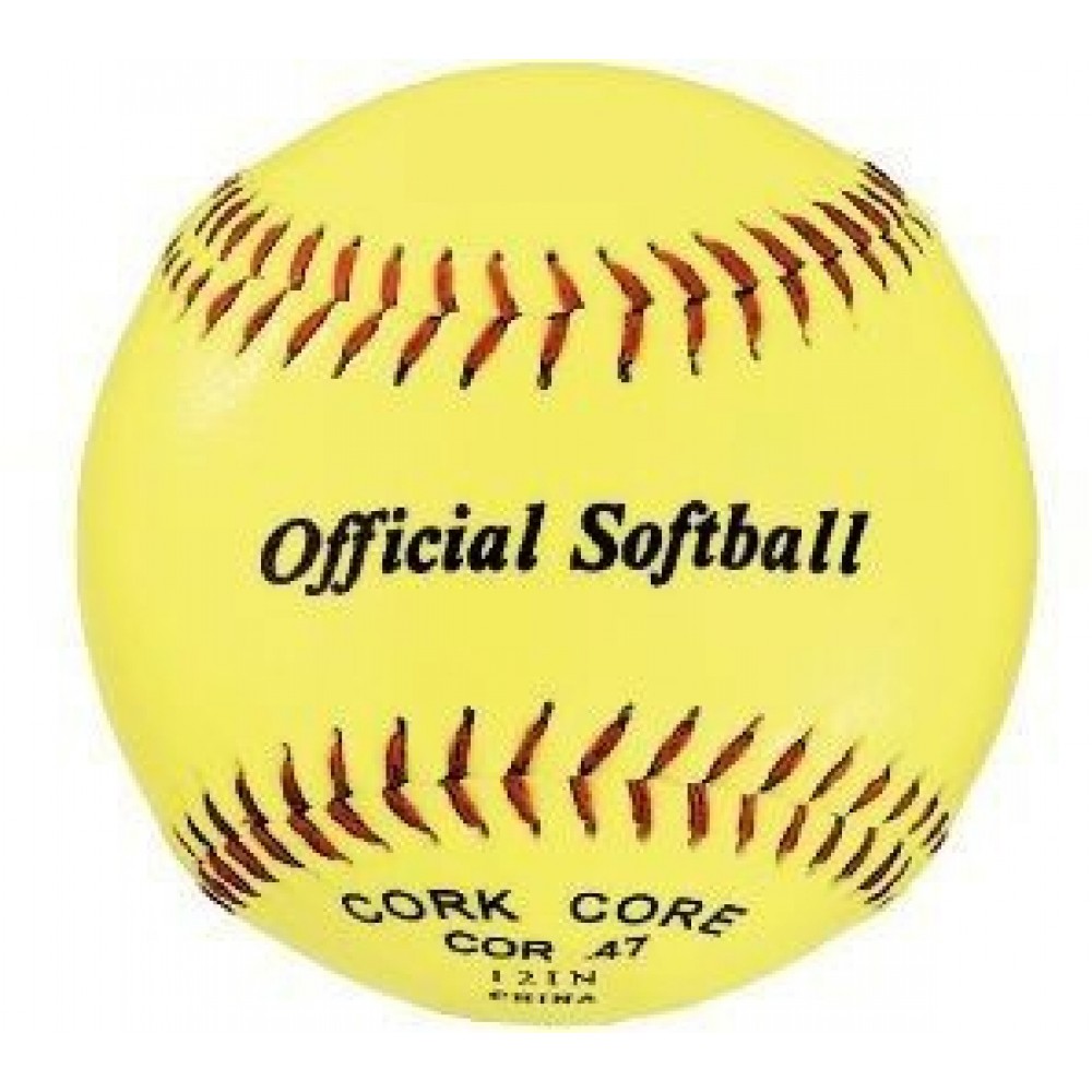 Official NFHS Approved Optic Yellow Cork Core Softball (12" Diameter) Custom Imprinted Official NFHS Approved Optic Yellow Cork Core Softball (12" Diameter) Custom Imprinted
