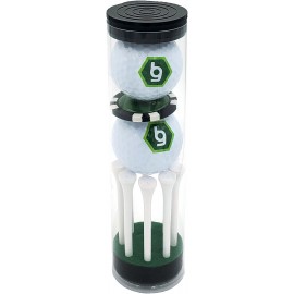 Custom Branded 2 Ball Domed Poker Chip Tube with Printed Tees