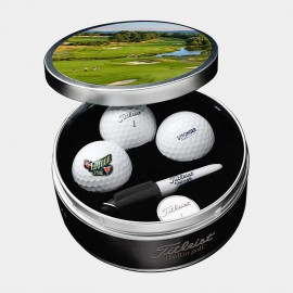 Titleist Custom Golf Ball Commemorative Tin Gift Set with Logo