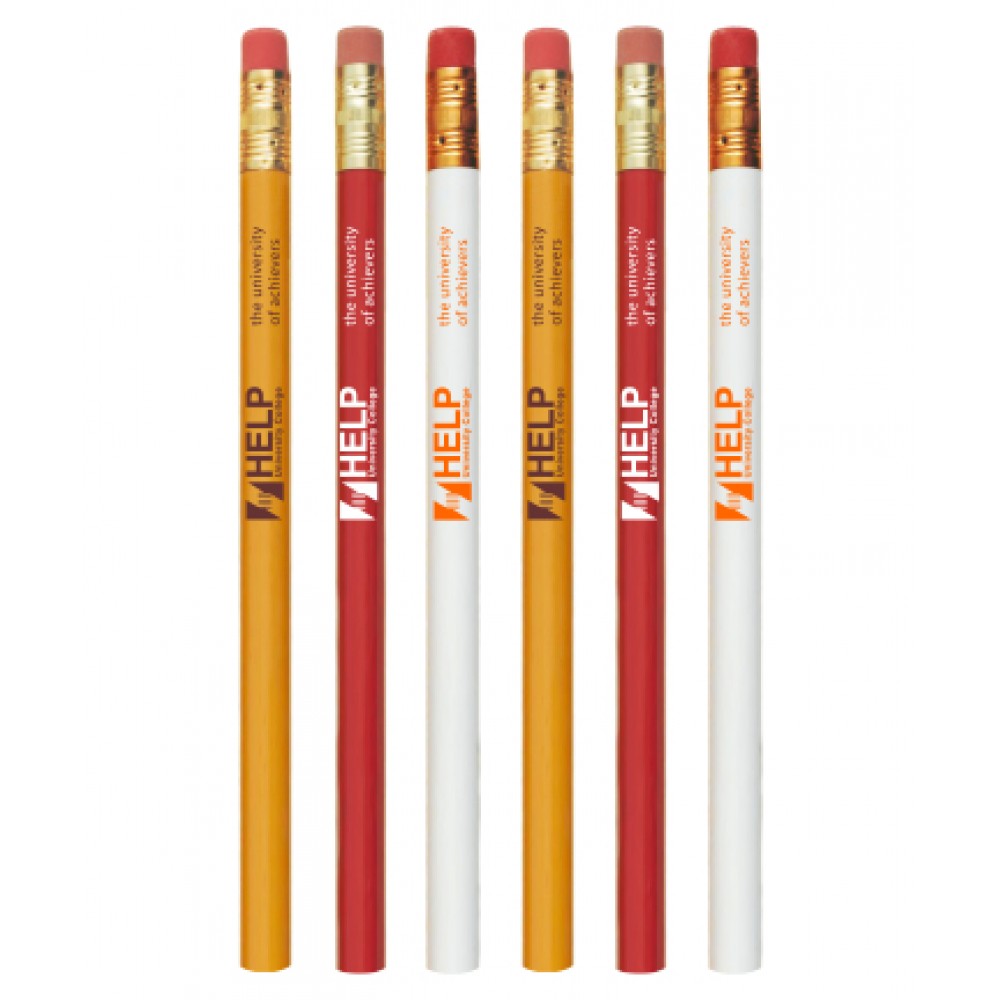Customized Union Printed - Round Wooded Imported Value Jumbo #2 Graphite Pencil with Eraser - 1-Color Print