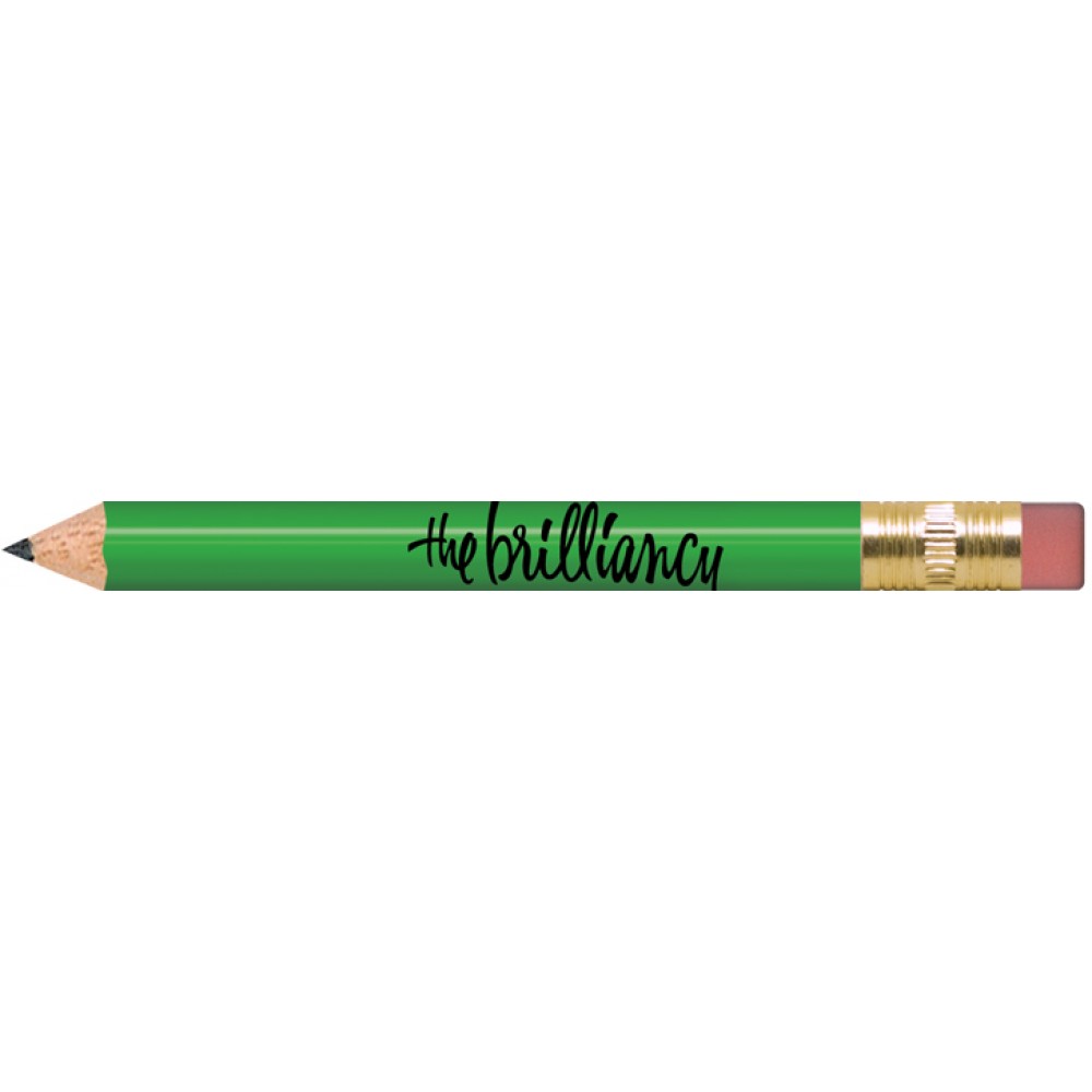 Custom Light Green Round Golf Pencils with Erasers