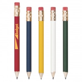 Round Wooden Golf Pencil With Eraser with Logo