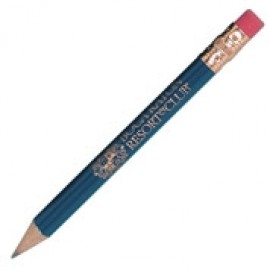Personalized Round Golf Pencil w/ Eraser