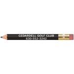 Logo Branded Black Hexagon Golf Pencils with Erasers