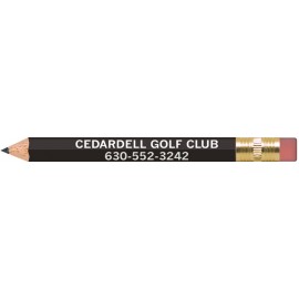 Logo Branded Black Hexagon Golf Pencils with Erasers  Logo Branded Black Hexagon Golf Pencils with Erasers
