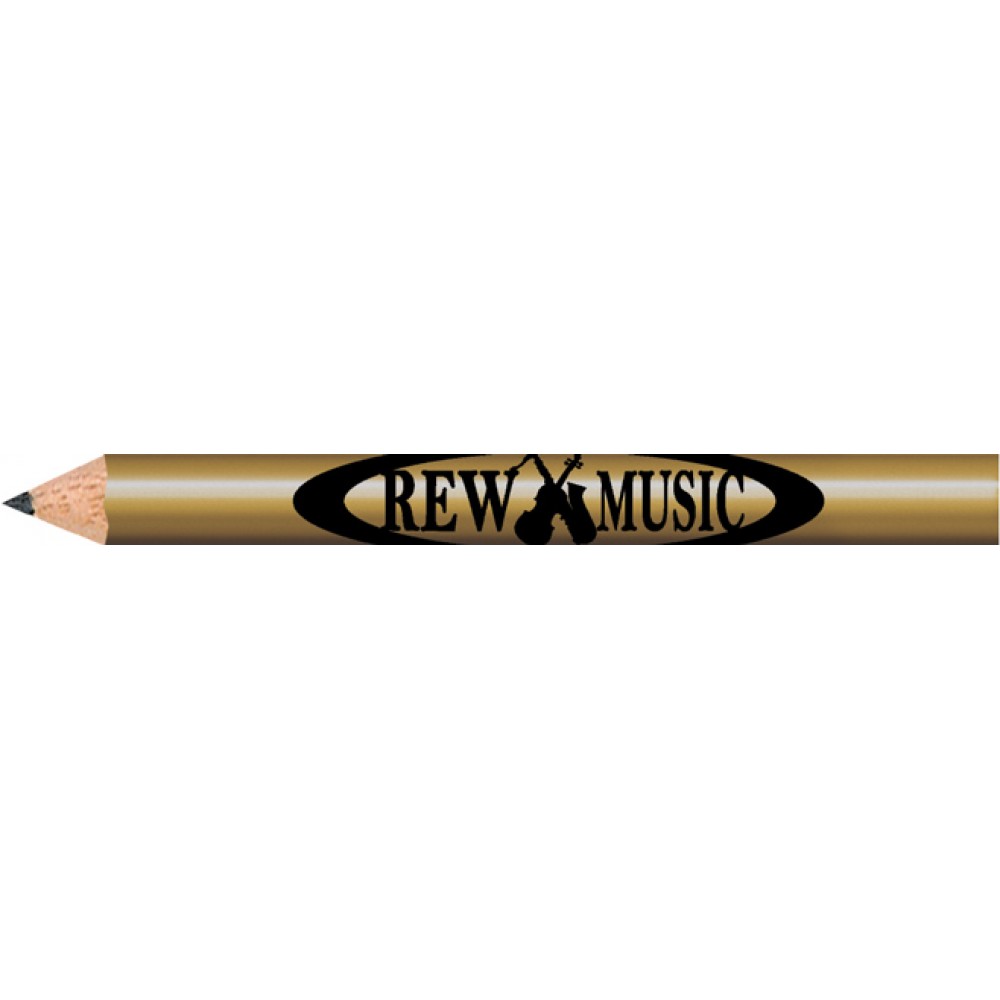 Logo Branded Gold Round Golf Pencils