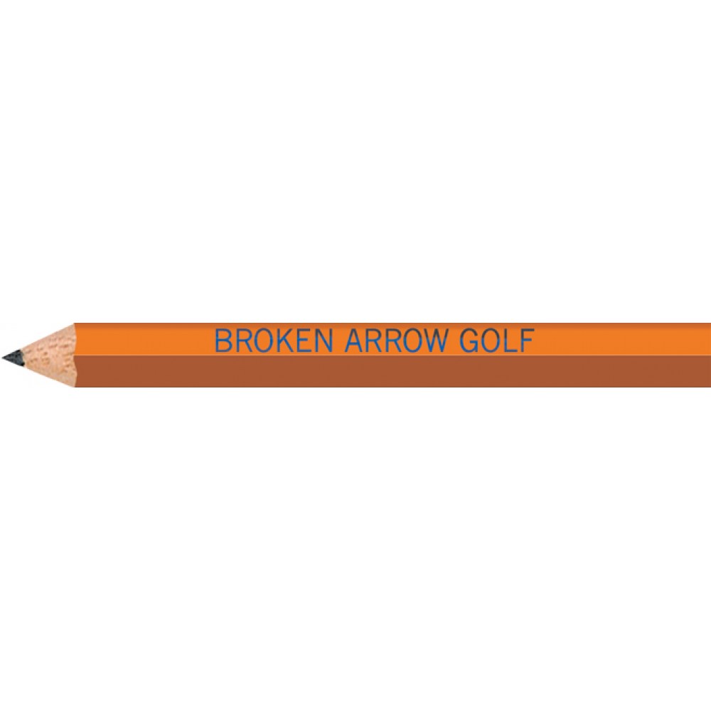 Customized Orange Hexagon Golf Pencils