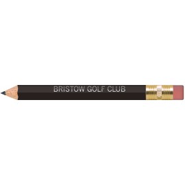 Matte Black Hexagon Golf Pencils with Erasers with Logo