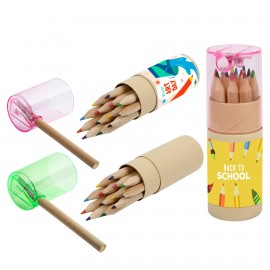 Custom 12 Colored Pencils In Tube W/Sharpener  Custom 12 Colored Pencils In Tube W/Sharpener