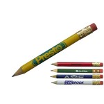 Custom Round Golf Pencil w/Eraser