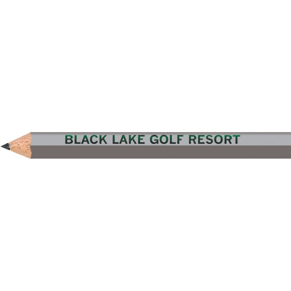 Silver Hexagon Golf Pencils with Logo Silver Hexagon Golf Pencils with Logo