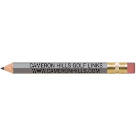 Silver Hexagon Golf Pencils with Erasers with Logo  Silver Hexagon Golf Pencils with Erasers with Logo