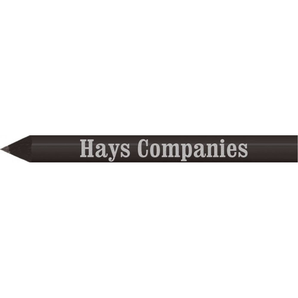 Matte Black with Black Wood Round Golf Pencils with Logo Matte Black with Black Wood Round Golf Pencils with Logo