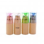 12 Colored Pencils In Tube W/Sharpener with Logo