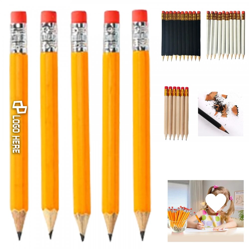 Golf Pencil Hex Shape W/ Eraser with Logo Golf Pencil Hex Shape W/ Eraser with Logo