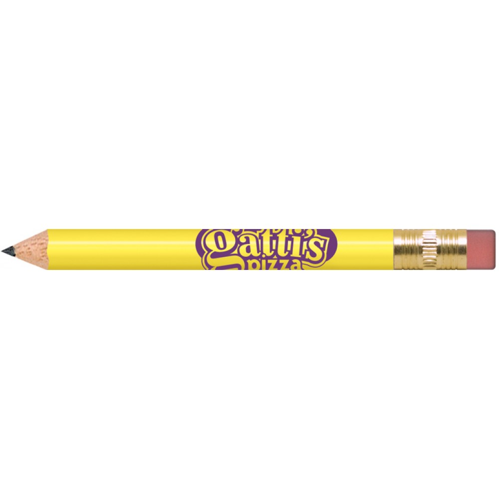 Pastel Yellow Round Golf Pencils with Erasers with Logo