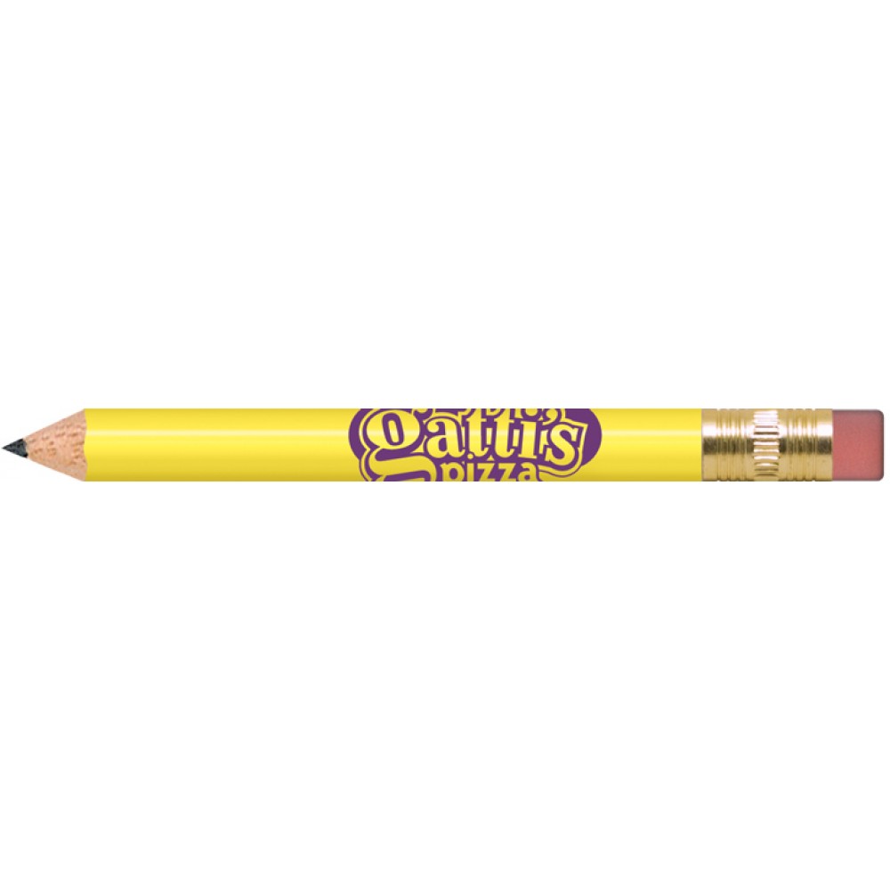 Pastel Yellow Round Golf Pencils with Erasers with Logo Pastel Yellow Round Golf Pencils with Erasers with Logo