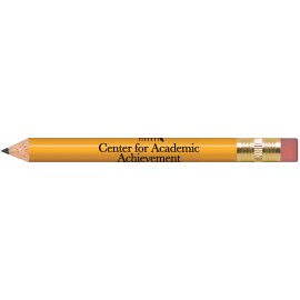 Logo Branded Yellow Round Golf Pencils with Erasers