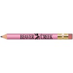 Pink Round Golf Pencils with Erasers with Logo