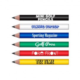 Mini Round Golf Pencils w/Classic Barrel Colors with Logo