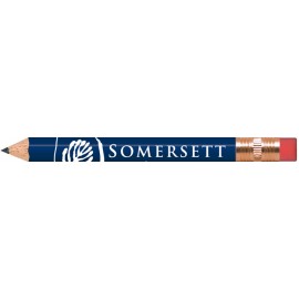 Royal Blue Round Golf Pencils with Erasers with Logo  Royal Blue Round Golf Pencils with Erasers with Logo
