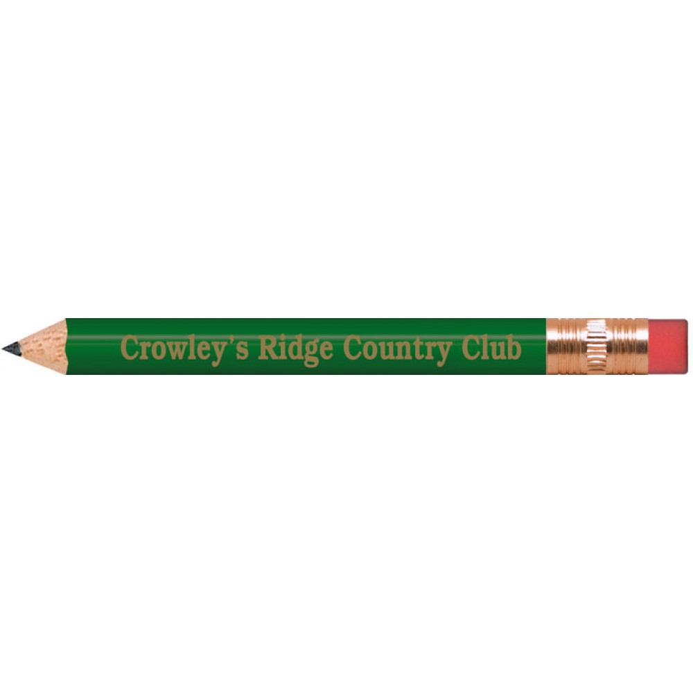 Personalized Golf Green Round Golf Pencils with Erasers