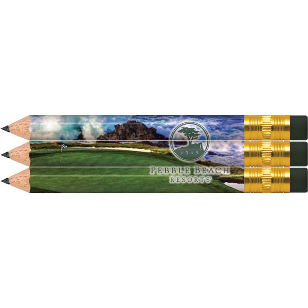 Customized Design Your Own Full Color Golf Pencils with Erasers