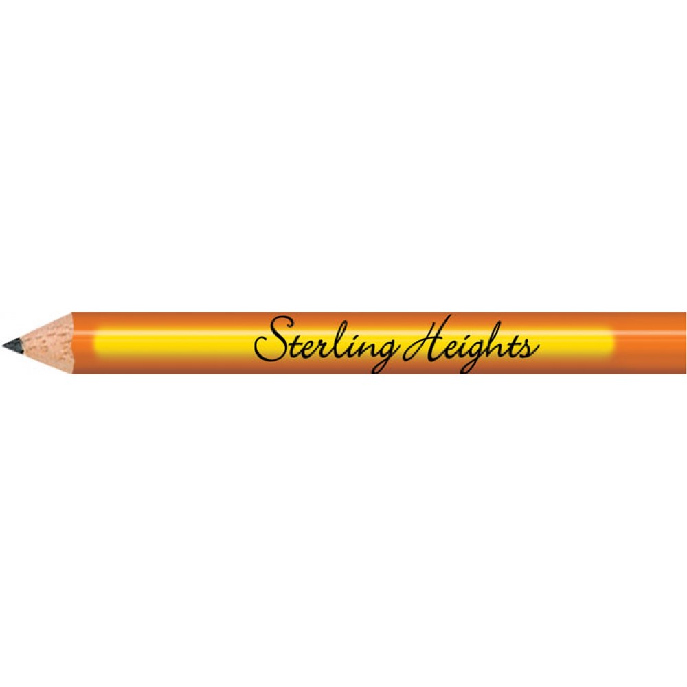 Customized Orange Heat Activated Color Changing Golf Pencils (Bright Orange to Neon Yellow)